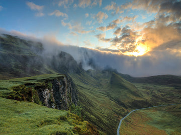 Beautiful image of mountains with blue and cloudy sky